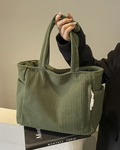 Tilda |  Ribbed Tote Bag with Drawstring Detail