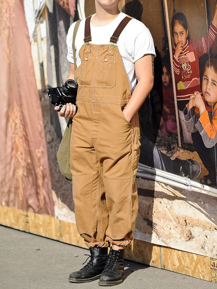 Men's Canvas Dungarees with Relaxed Fit