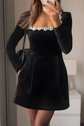 Noelle |  Classic Velvet Cocktail Dress