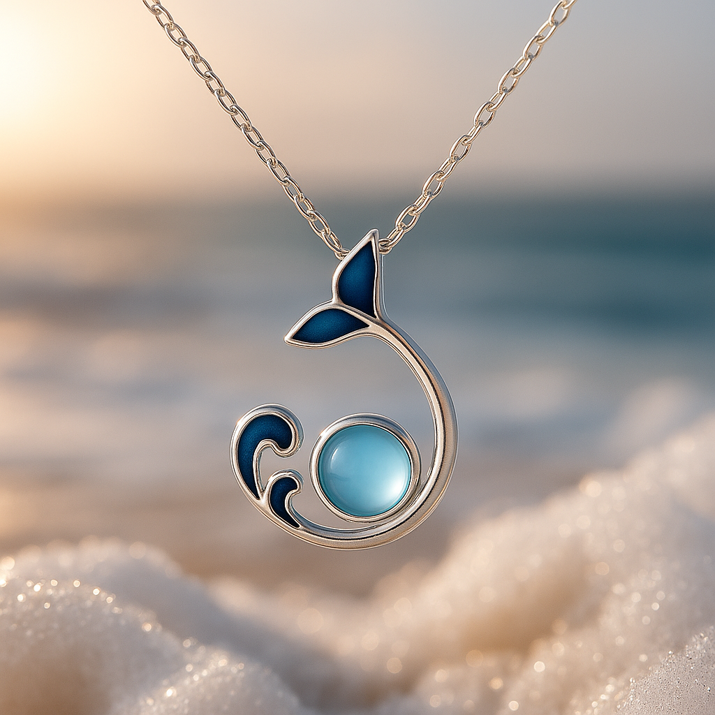 Old Wave Necklace with Pearl
