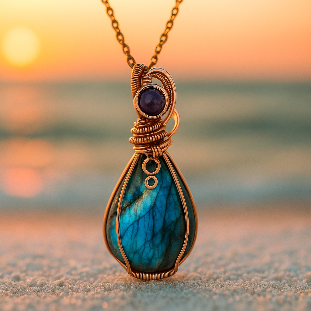 Aurora Labradorite and Amethyst Necklace