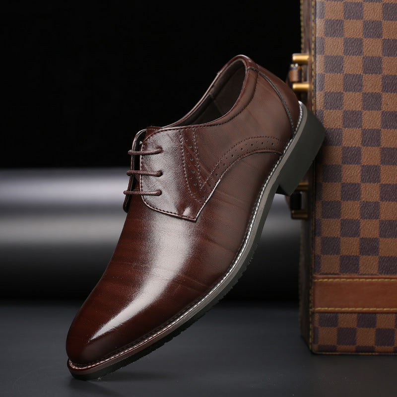Men's Stitched Toe Derby Dress Shoes – Brown