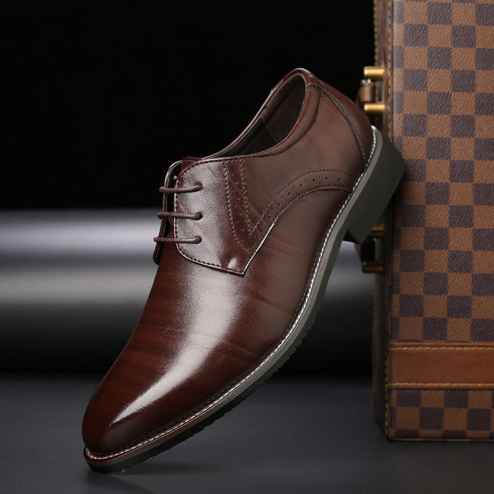 Men's Stitched Toe Derby Dress Shoes – Brown