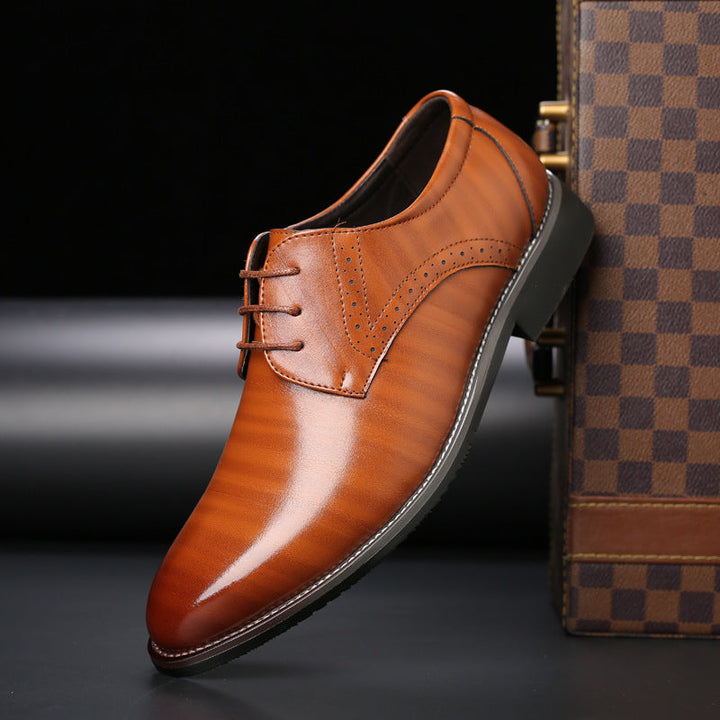 Men's Stitched Toe Derby Dress Shoes – Tan