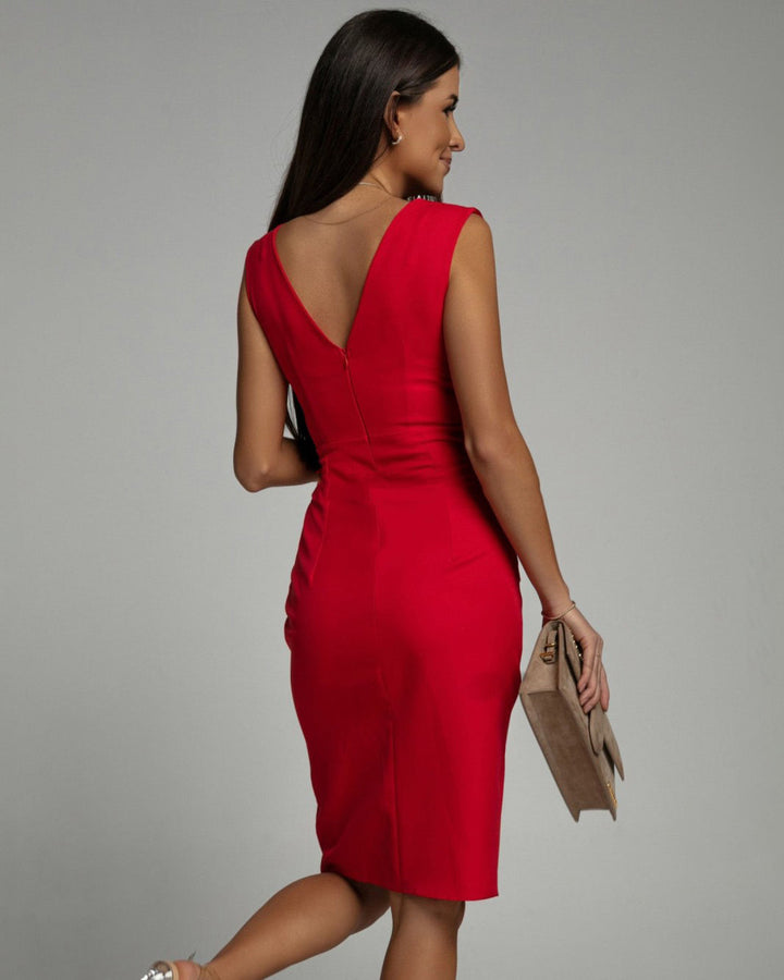 Fresia™ | Elegant Fitted Dress with V-Neckline
