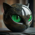 Sculpture of Mysterious Black Cat Head