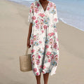 Florine |  Retro Floral Linen Dress