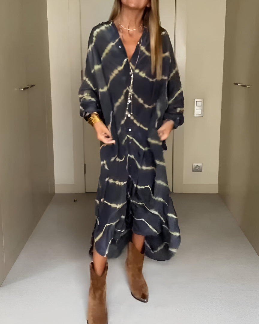 Julia™ | Boho Striped Maxi Dress