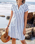 Lone |  Elegant Striped Shirt Dress