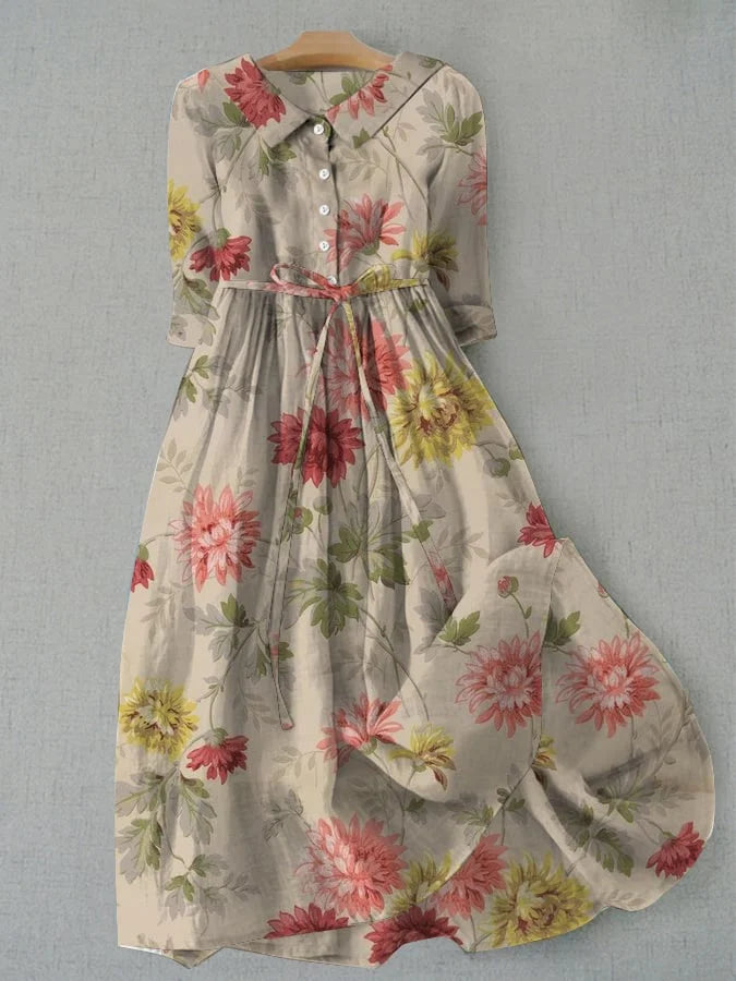 Zinnia - Shirt Dress with Ties for Women