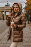 Lina |  Long, Warm Quilted Jacket with a Generous Hood
