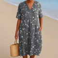Dalia |  Dark Gray Dress with White Flowers