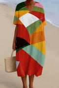 Solène |  Multicolour patchwork dress