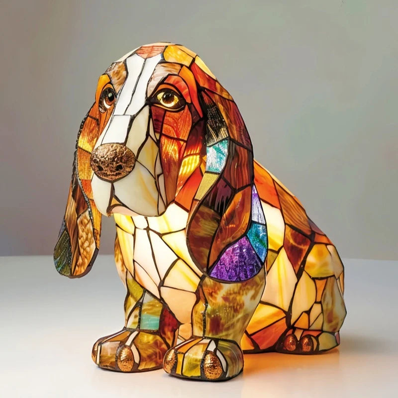 Lampe teckel série chien Art veilleuse résine teintée Table veilleuse mignon animaux de compagnie chiens thème lampes de Table LED décor à la maison