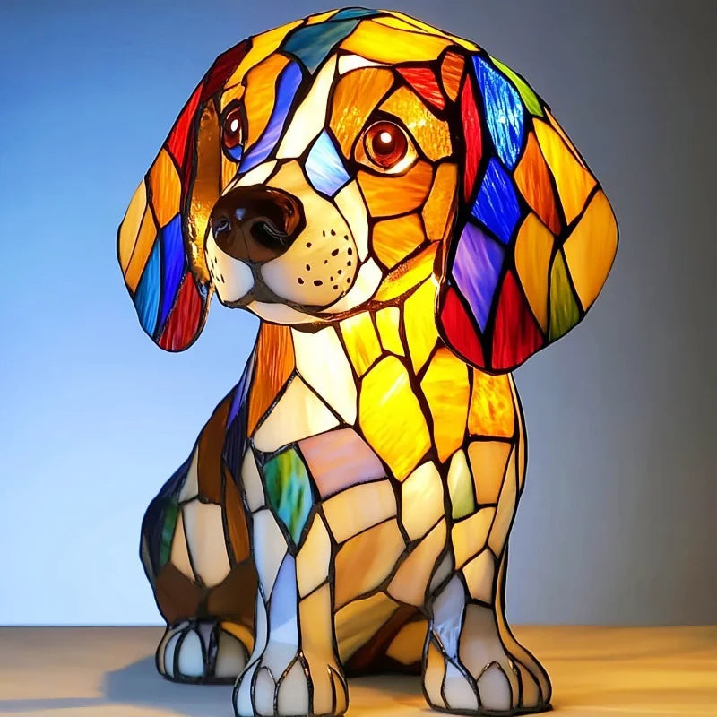 Lampe teckel série chien Art veilleuse résine teintée Table veilleuse mignon animaux de compagnie chiens thème lampes de Table LED décor à la maison