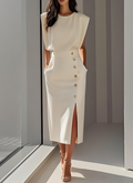 Carla |  Elegant Ivory Dress for Women