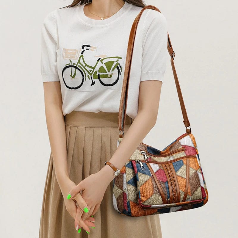 Zavelli™ | Mosaic Leather Handbag
