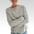Victoria | Elegant Gray Sweater with Boat Neck