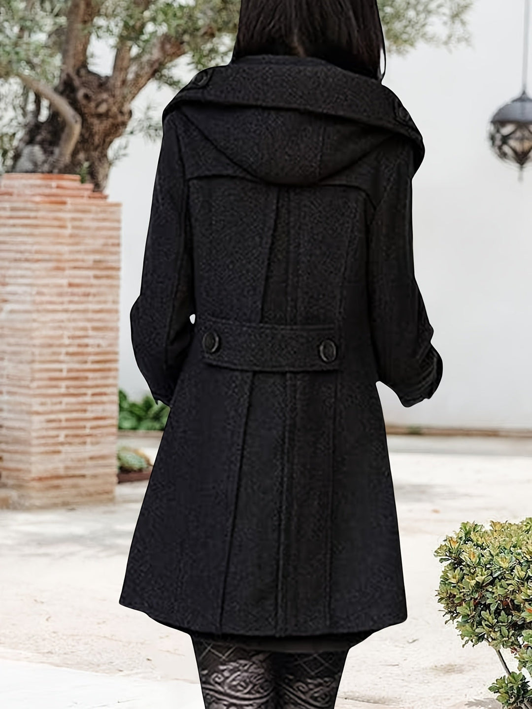 Aaltje | Women's Hooded Pea Coat Double Breasted Winter 11