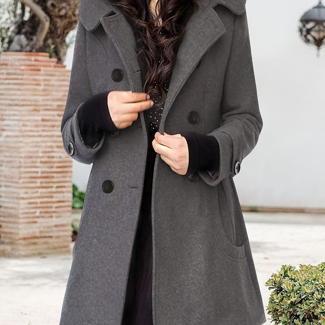 Aaltje | Women's Hooded Pea Coat Double Breasted Winter 3