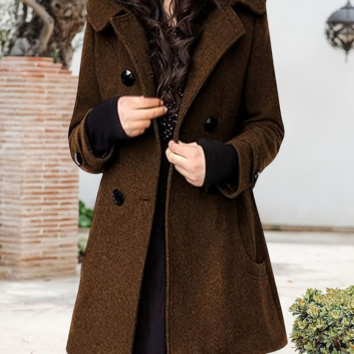 Aaltje | Women's Hooded Pea Coat Double Breasted Winter 5