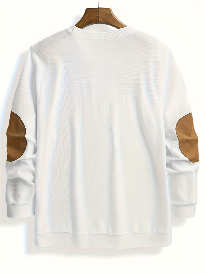 Aaron | Men's Pullover Sweater Elbow Patch Knit 5