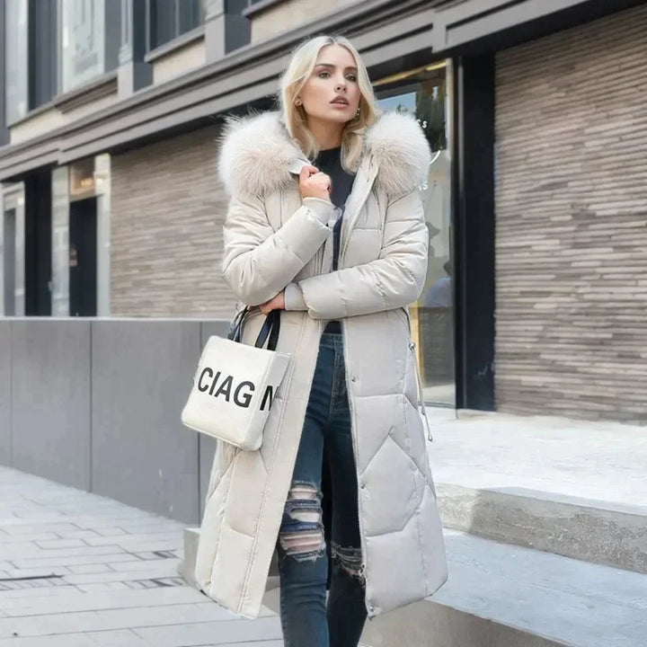 Alessia - Fur Trim Long Winter Puffer Coat 1