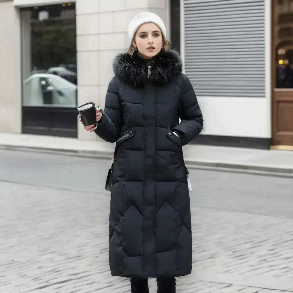 Alessia - Fur Trim Long Winter Puffer Coat 2