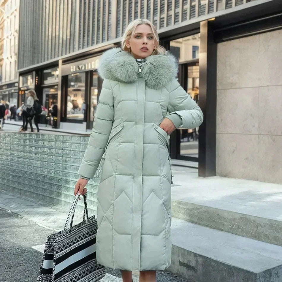 Alessia - Fur Trim Long Winter Puffer Coat 3