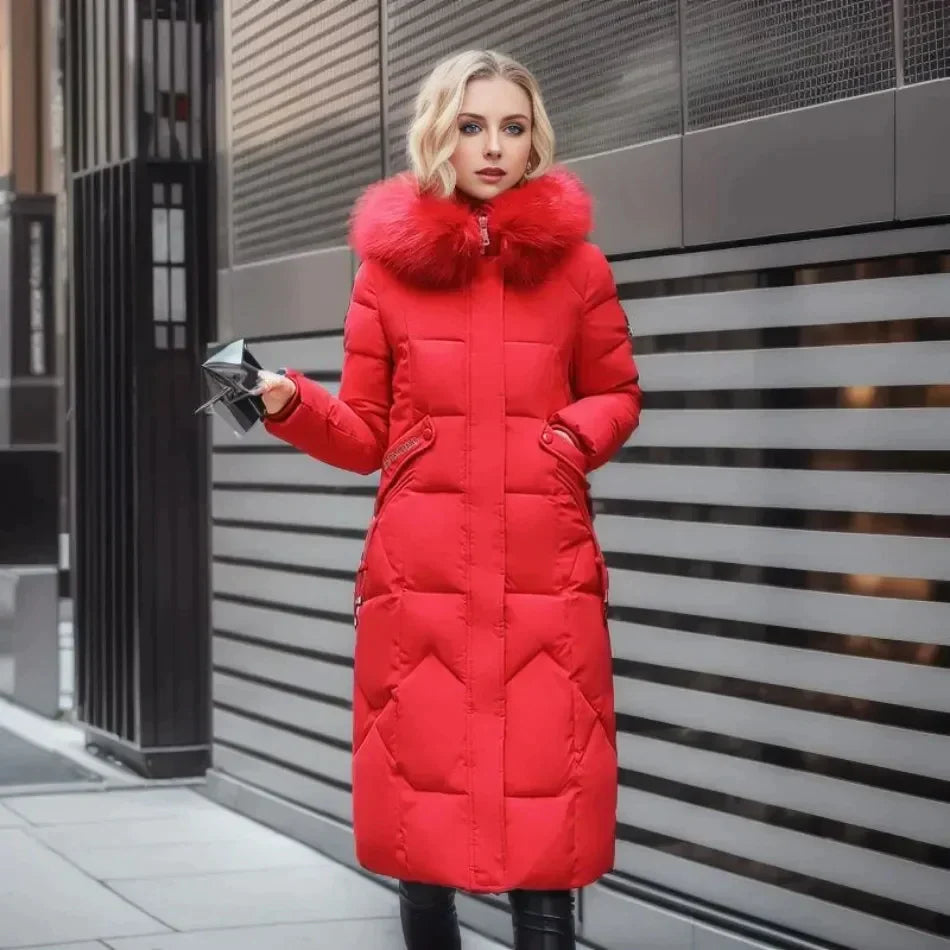 Alessia - Fur Trim Long Winter Puffer Coat 4