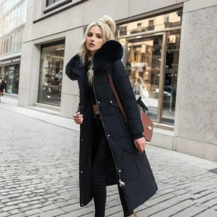 Alessia - Fur Trim Long Winter Puffer Coat 6