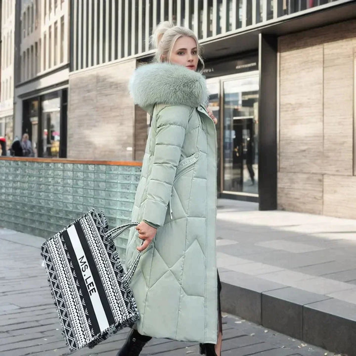 Alessia - Fur Trim Long Winter Puffer Coat 7