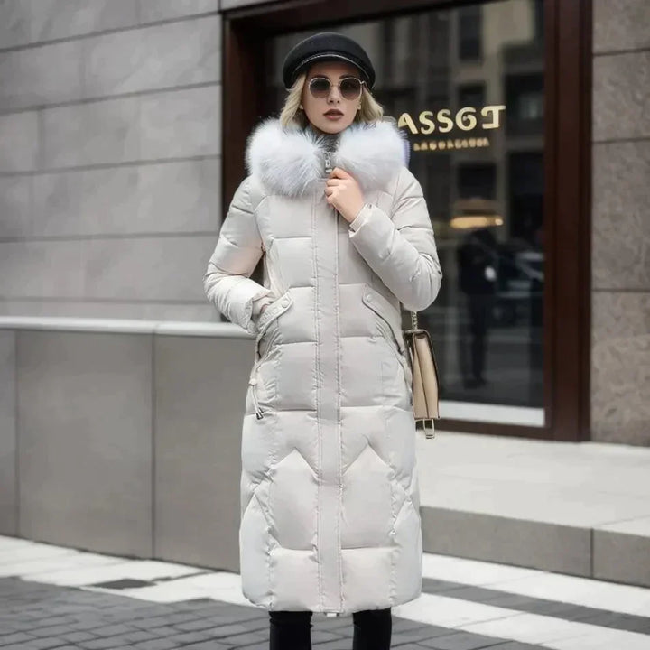 Alessia - Fur Trim Long Winter Puffer Coat 9