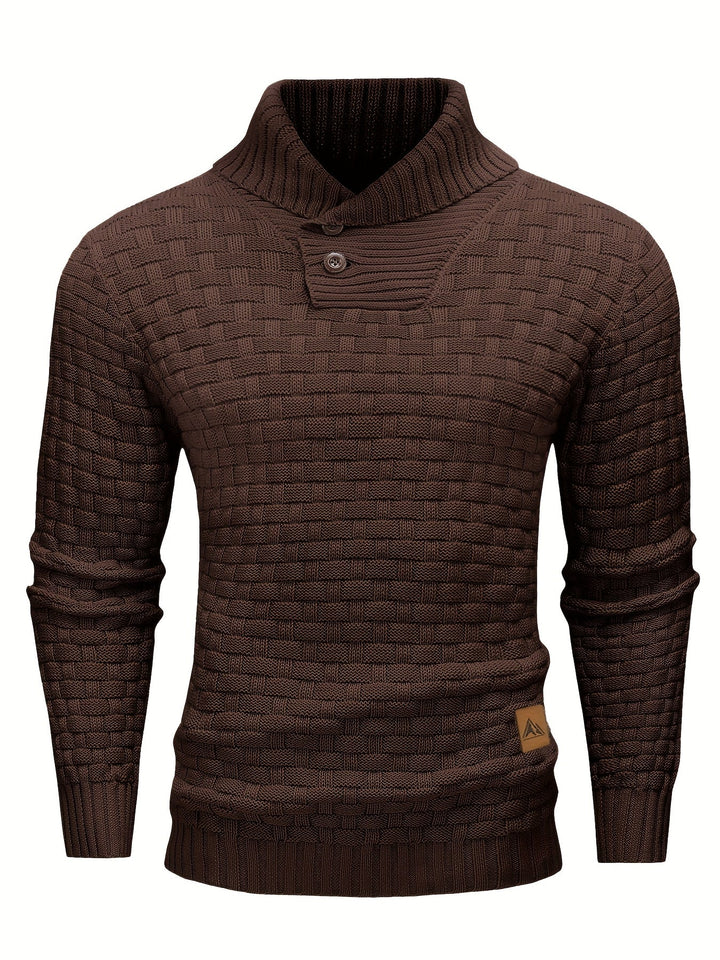 Alistair - Shawl Collar Textured Sweater 11