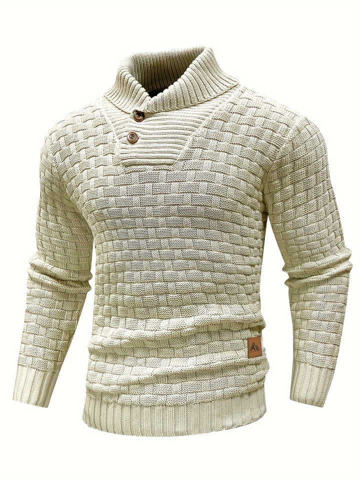Alistair - Shawl Collar Textured Sweater 4