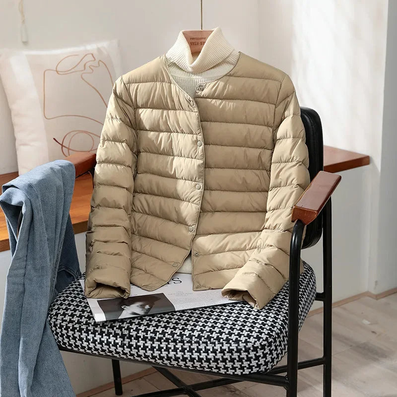 Amandine | Women's Collarless Lightweight Puffer Jacket 1
