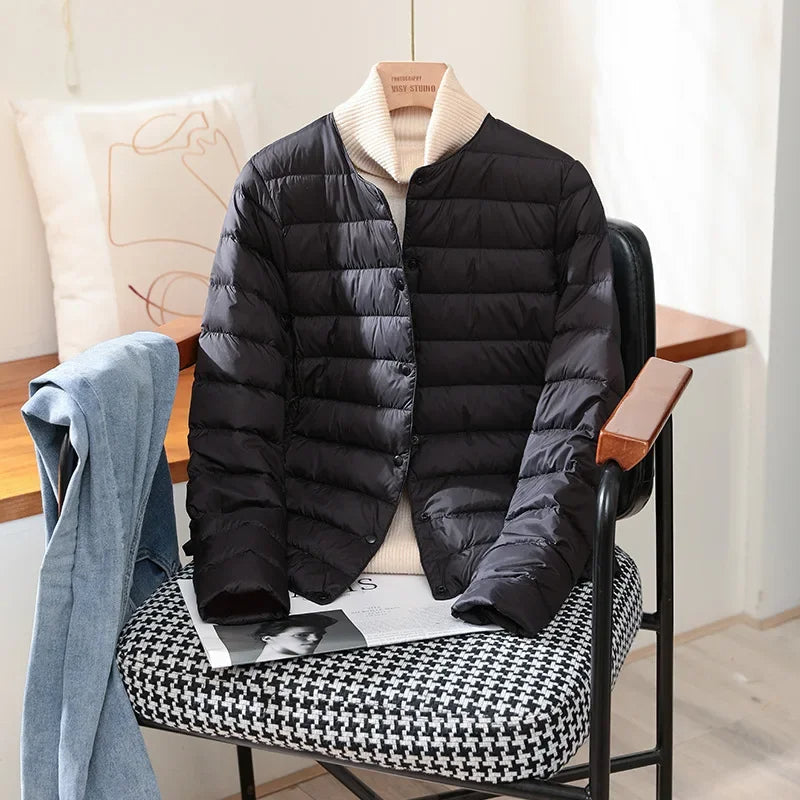 Amandine | Women's Collarless Lightweight Puffer Jacket 2