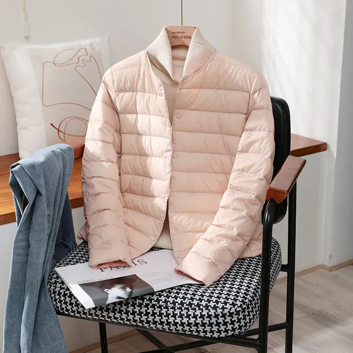 Amandine | Women's Collarless Lightweight Puffer Jacket 3