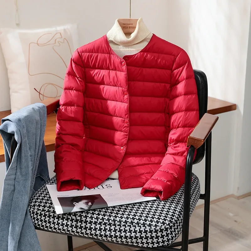 Amandine | Women's Collarless Lightweight Puffer Jacket 4