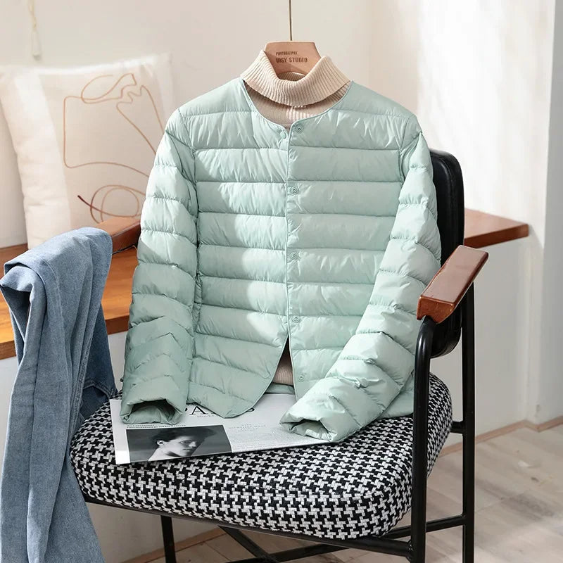 Amandine | Women's Collarless Lightweight Puffer Jacket 7