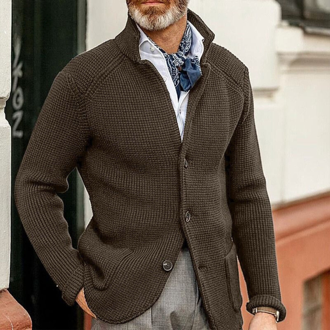 Ambrose - Waffle Knit Button Cardigan 1