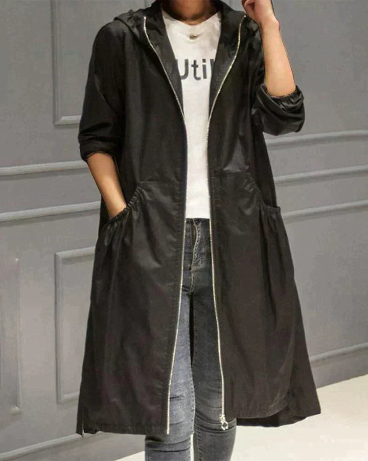 Anouk - Long Ruched Hooded Coat 3