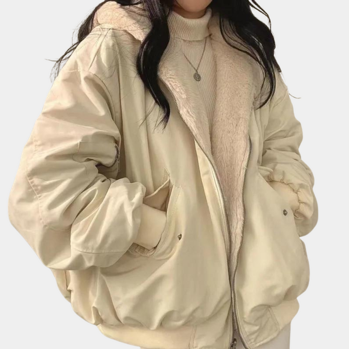 Apolline | Women's Oversized Bomber Jacket Sherpa Lined 3