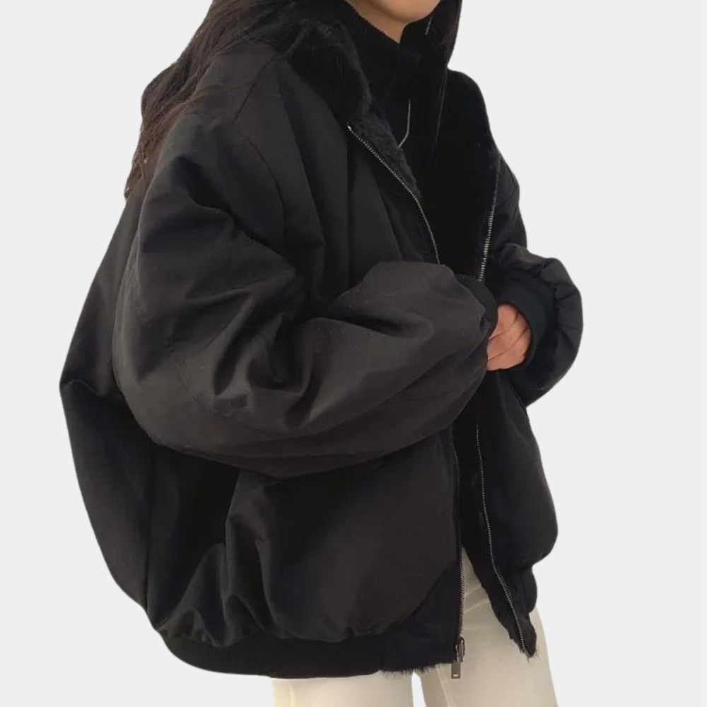 Apolline | Women's Oversized Bomber Jacket Sherpa Lined 4
