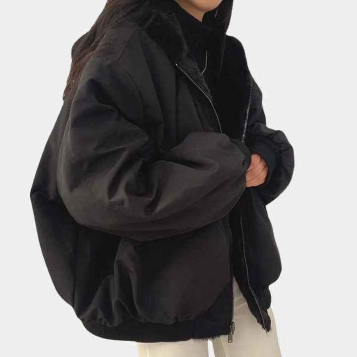 Apolline | Women's Oversized Bomber Jacket Sherpa Lined 4