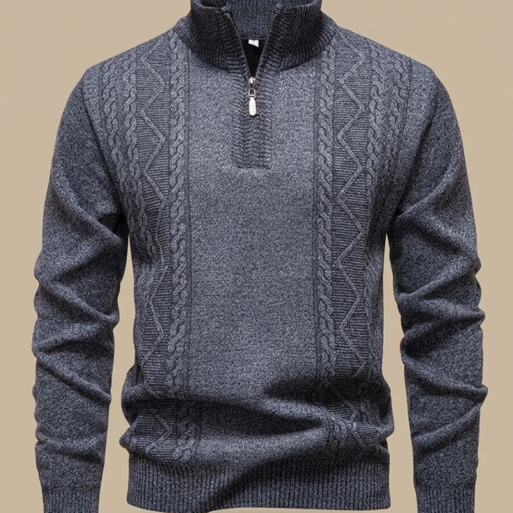 Arjen | Men's Cable Knit Quarter Zip Winter Sweater 1
