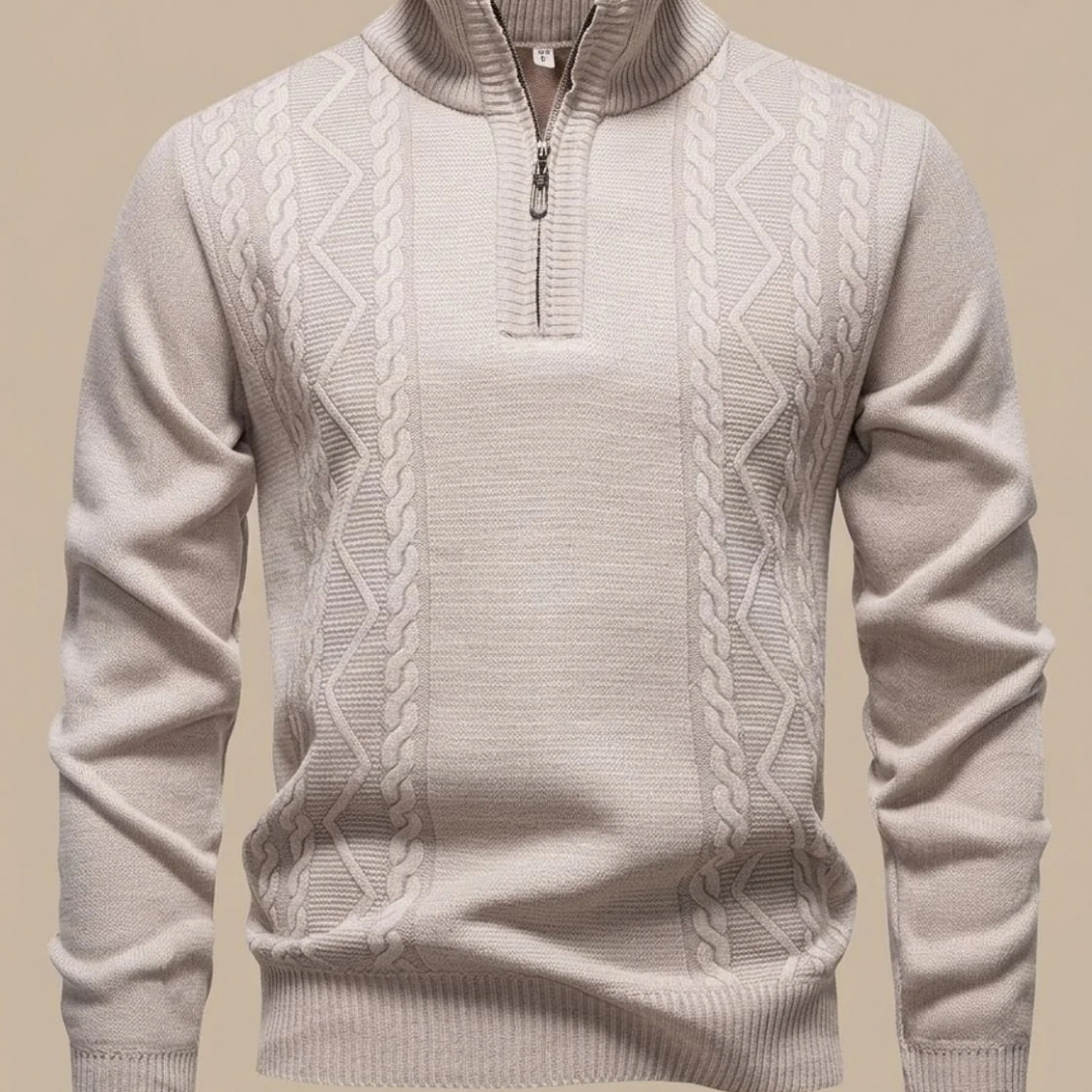 Arjen | Men's Cable Knit Quarter Zip Winter Sweater 2