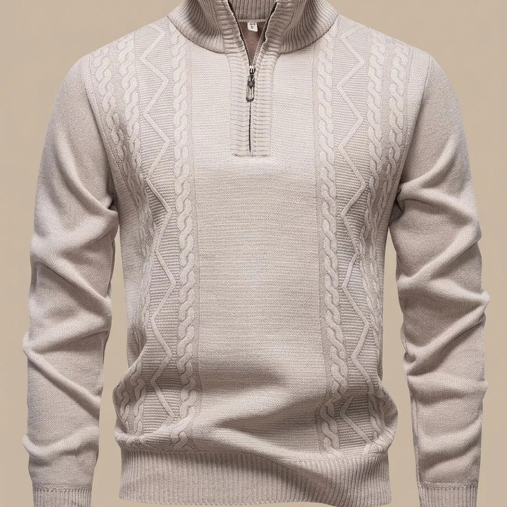 Arjen | Men's Cable Knit Quarter Zip Winter Sweater 2