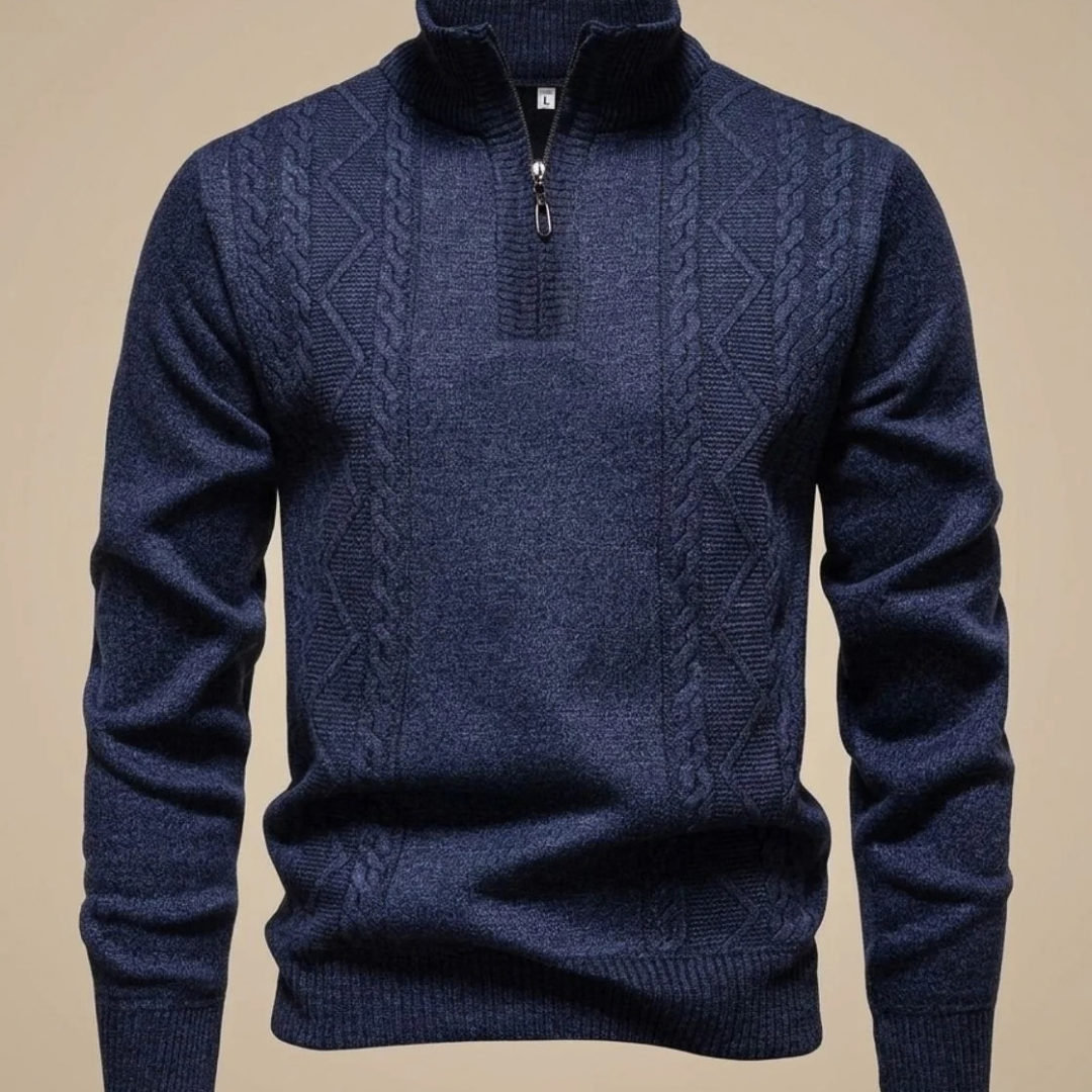 Arjen | Men's Cable Knit Quarter Zip Winter Sweater 3