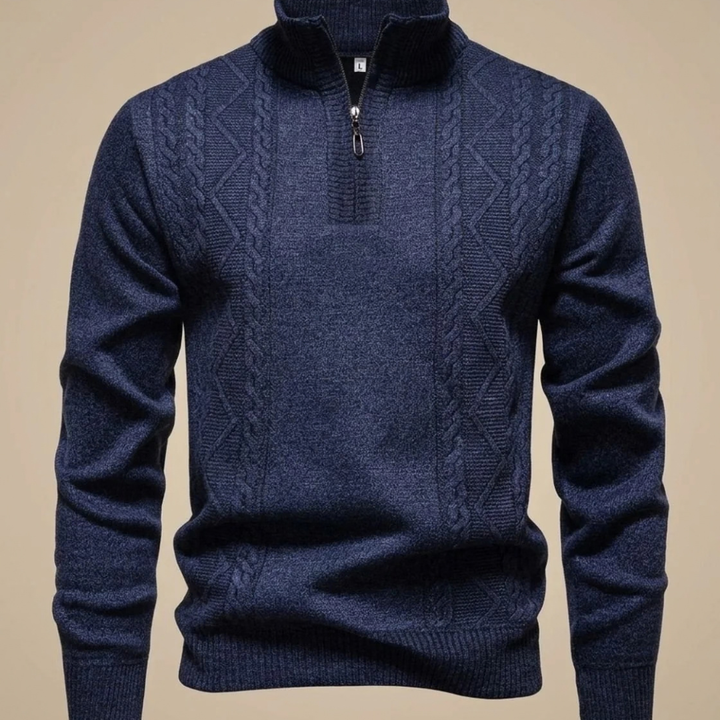 Arjen | Men's Cable Knit Quarter Zip Winter Sweater 3